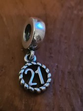 Genuine Pandora Sterling Silver S925 21st Birthday Dangle Charm