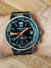 Locman Montecristo Ref 508 GMT World Titanium Mens Quartz 44MM Watch - pristine