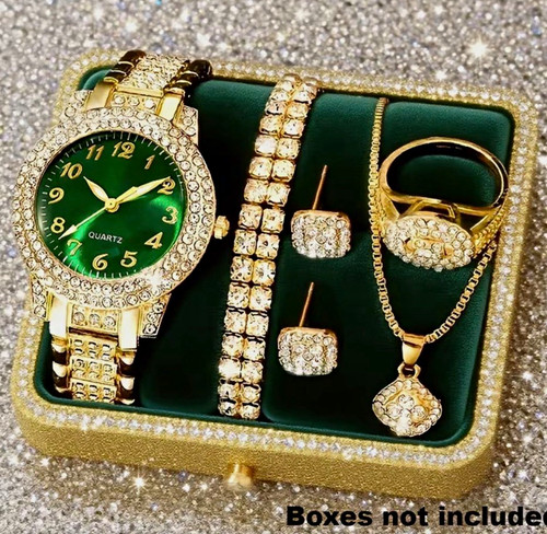 Gold tone green dial quartz - tone,