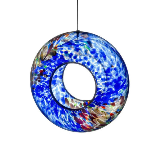 Handcrafted blue glass bird - blue,