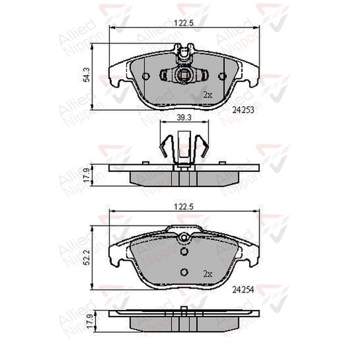 Brake pads set for - brake, mercedes