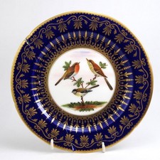 ANTIQUE 1901 ROYAL WORCESTER PORCELAIN HAND PAINTED AND GILDED BIRD PLATE A/F