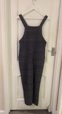 Ladies TU Grey/White Cropped Comfy Jumpsuit Size Medium