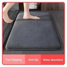 Super Absorbent Bath Mat Coral Velvet Non Slip Bathroom Floor Mat Door Mat Rug