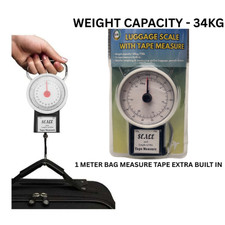 34Kg Luggage Weight Scale & Measuring Tape 1M Travel Holiday Bag Suit Easy Use