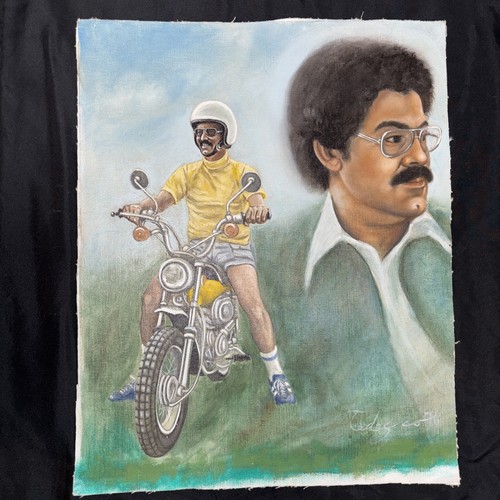 Vintage 1970s man motorcycle - vintage,