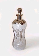 Victorian Silver Mounted Wrythen Glass Glug Glug Decanter 