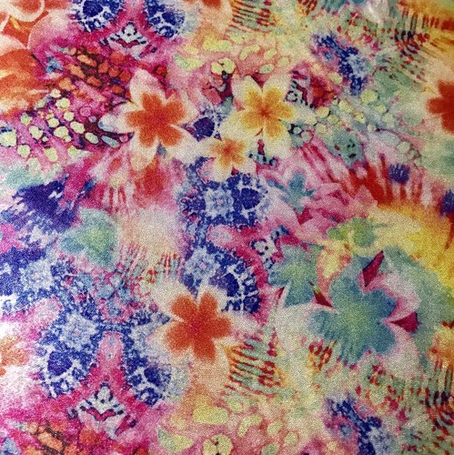 Metallic flower print - flower, nylon