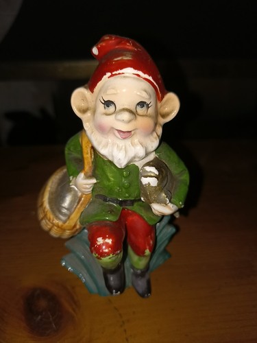 Little ceramic gnome figure - little,