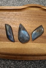 Labradorite Cabochons X3 Pieces Natural Gemstone for Jewelry Making Stone