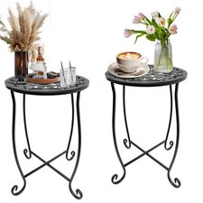 Fashion&cool Outdoor Side Tables for Small Space, 2 Pack Patio Side Table,