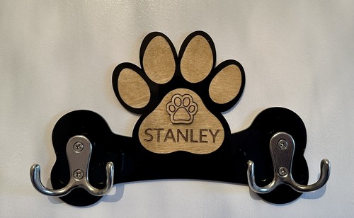 Pawprint bone dog lead holder - dog,