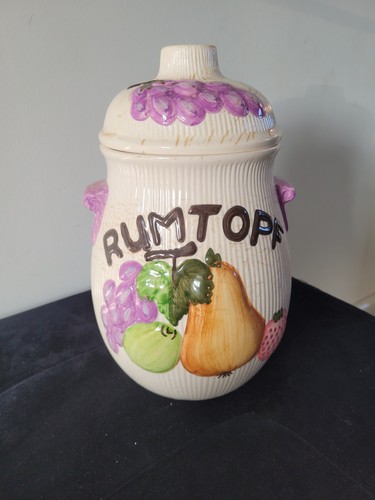 Vintage rumtopf jar with lid - vintage,