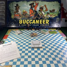 Waddington's Buccaneer Board Game 1958 Blue Box Large Board 100% COMPLETE