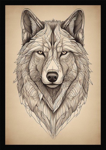 Wild wolf art beautiful - wild, framed