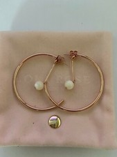 Lola Rose Katrina Semi Precious Hoop Earrings  4.2 MOTHER OF PEARL NEW  POUCH