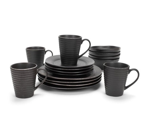 16pc black dinner set 4 - 16pc,