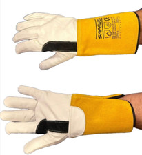5 x Premium Leather Reinforced TIG Welders Welding Gardening Gardeners Gloves