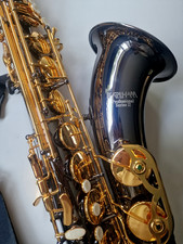 Earlham Black & Gold Tenor Saxophone + Hard Travel Case +Extras (Excellent)