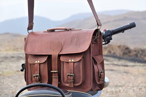 Bag laptop leather - leather, genuine