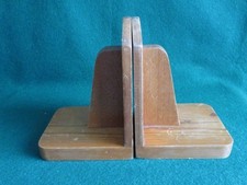 PAIR OF VINTAGE PINE  WOODEN BOOKENDS