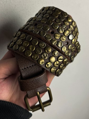 Vintage brown studded leather - brown,