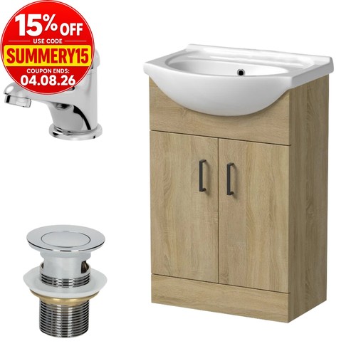 560mm oak bathroom - 560mm, vanity