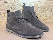 Asos Leather Chukka Desert Ankle Boots Men's Dark Brown Suede Gum Sole Size Uk10