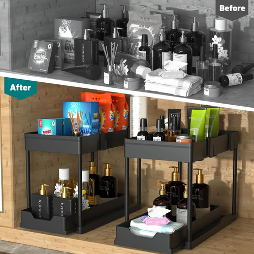 Tier under sink sliding - 2-tier,