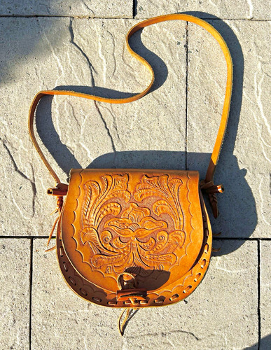 Vintage hand tooled leather - vintage,