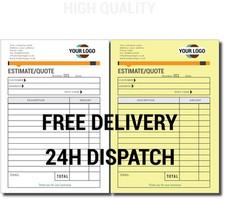 ESTIMATE QUOTE BOOK DUPLICATE PERSONALISED QUOTATION A5 NCR 50 SETS PER PAD