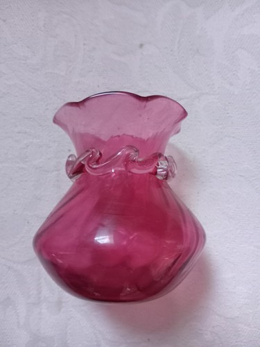 Cranberry glass vase - glass,