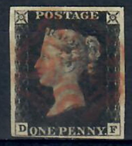 1840 penny black df - 1d,