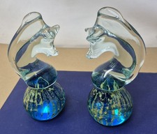 Pair of Mdina Glass Blue and