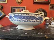 Vintage Grindley Blue & White Lidded Tureen - Avon