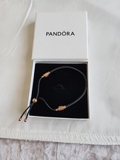 Pandora Black Leather and Rose