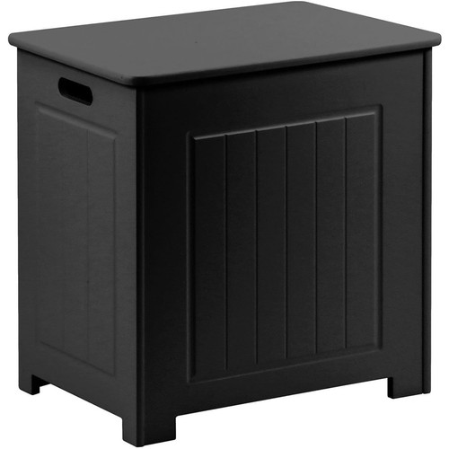 Wooden lidded laundry hamper - wooden,
