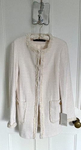 Zara ecru textured frock - ecru,