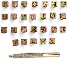 IGNPION 27pcs 9.5mm Leather Letter Stamp Set Leather Embossing Kit Leather Alph
