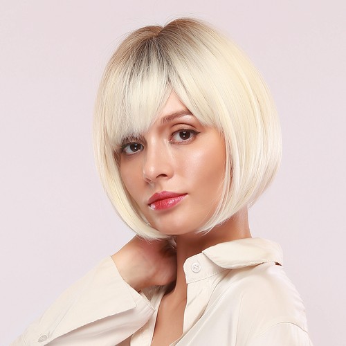 Full head with bangs and - with,