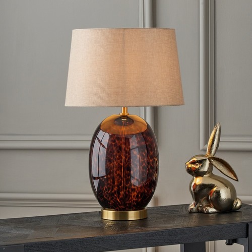 Tortoiseshell glass table lamp - tortoiseshell,