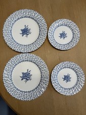 Royal Victoria Ironside Rose Bouquet Pattern Dinner & Side Plates x2 of each