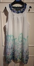 Pussycat London Shift Dress Brand New Size M White/Multicoloured