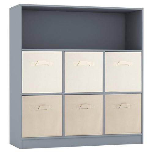 Wide cube bookcase wooden - bookcase,
