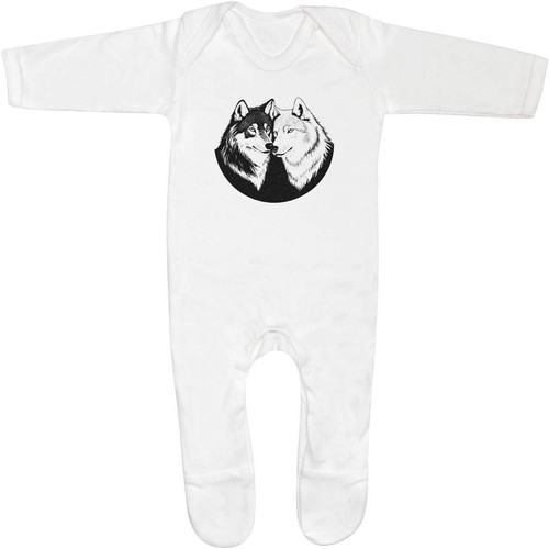 Two wolves baby sleepsuit - 'two, /