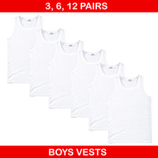 3/6/12 Pairs Kids Boys Vest