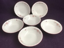 SELTMANN WEIDEN - FRUIT SALAD BOWL x6 “Regina Pink” flowers W.Germany 