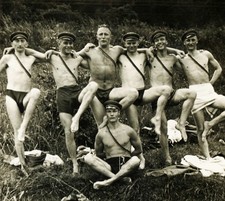 Vintage 1928 Male Nude Physique Photo Shorts Swimwear Beach Gay Young Man Men B