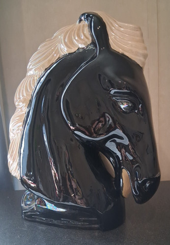 Large pottery horse head - pottery,