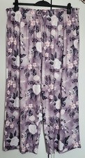 Beautiful Grey And Floral Long Culottes. Pull On Elasticated Waist.